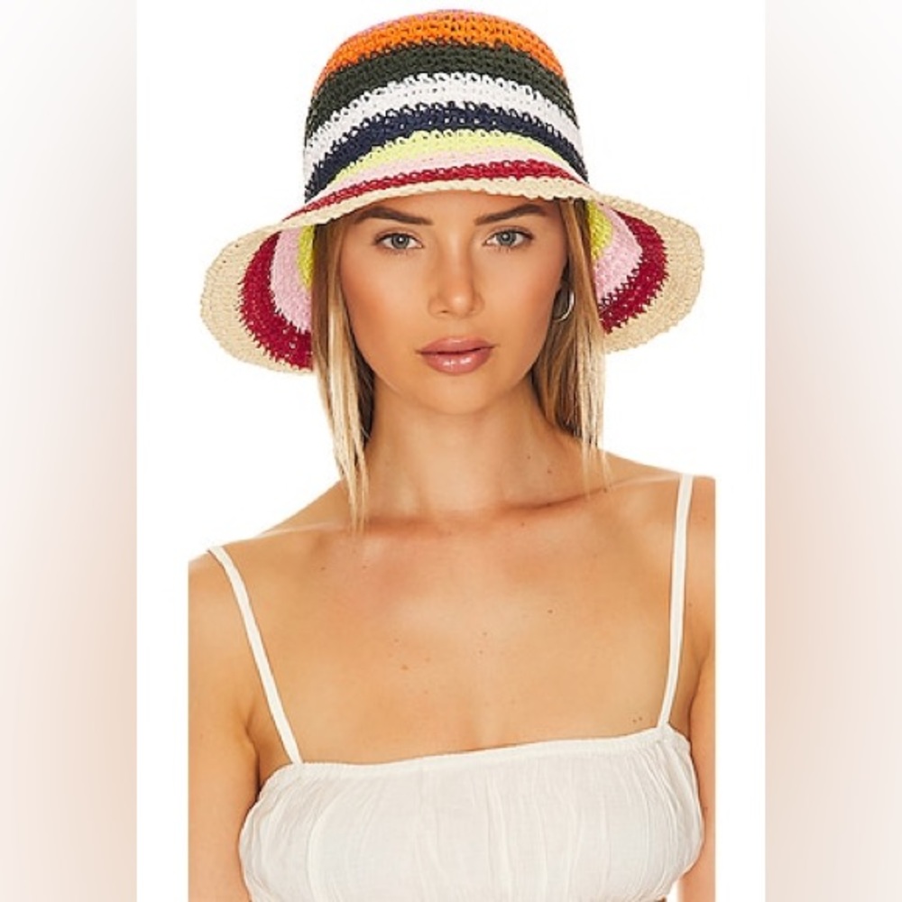 Hat Attack Remy Multi Bucket Hat in Pink Stripe NWT OS - Picture 2 of 3